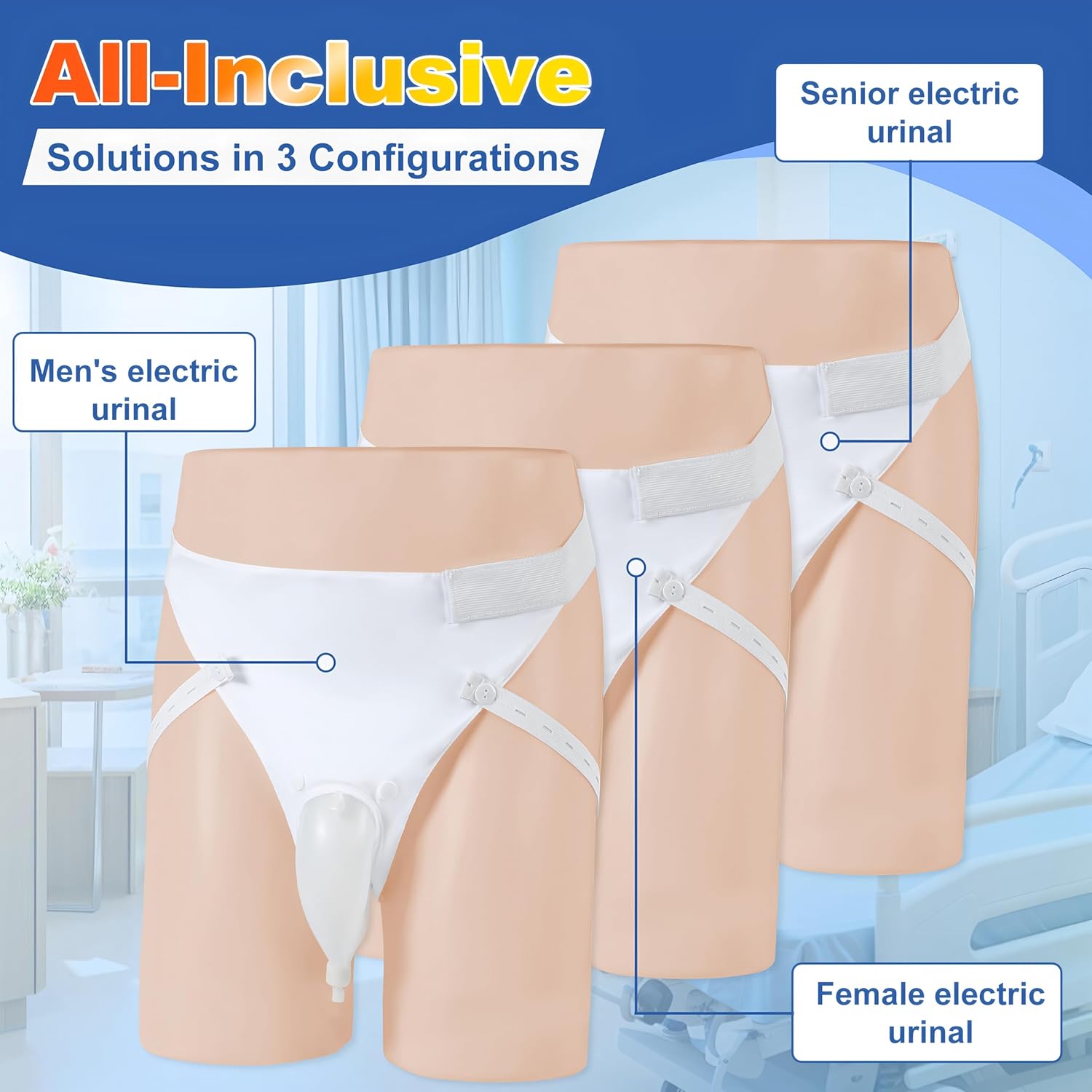 2025 Intelligent Female Electric Urinal with Non-Invasive Sensitive Sensor Technology for Automatic Start, Bed Rest Anti-Leakage Design, 2000mL Large Capacity, 6.5 ft Catheter